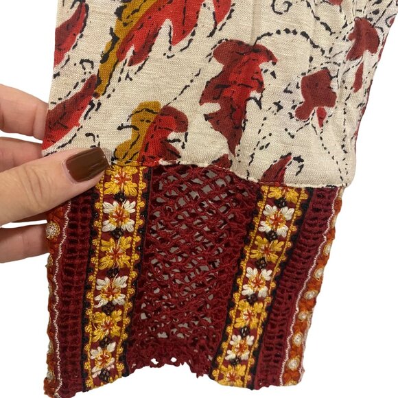 Soft Surroundings Linen Blend Sugar Maple Boho Tunic Top Size S - Picture 2 of 9